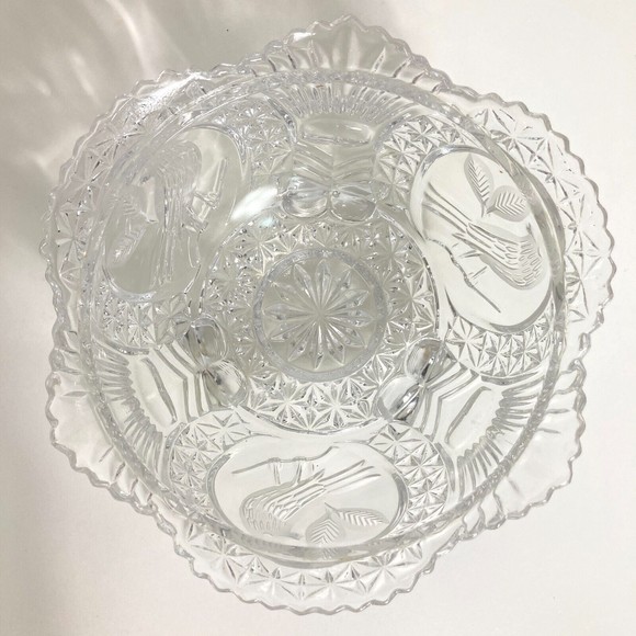 Hofbauer The Byrdes Collection Footed Candy Dish 7.5" Width-3 Toed Bottom - Picture 2 of 5